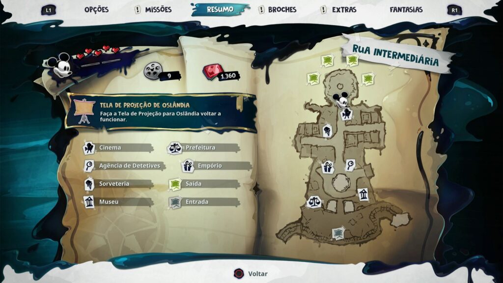 Menu de Epic Mickey