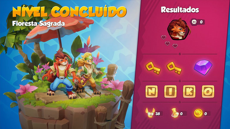 O jogo conta com coletáveis e bonus