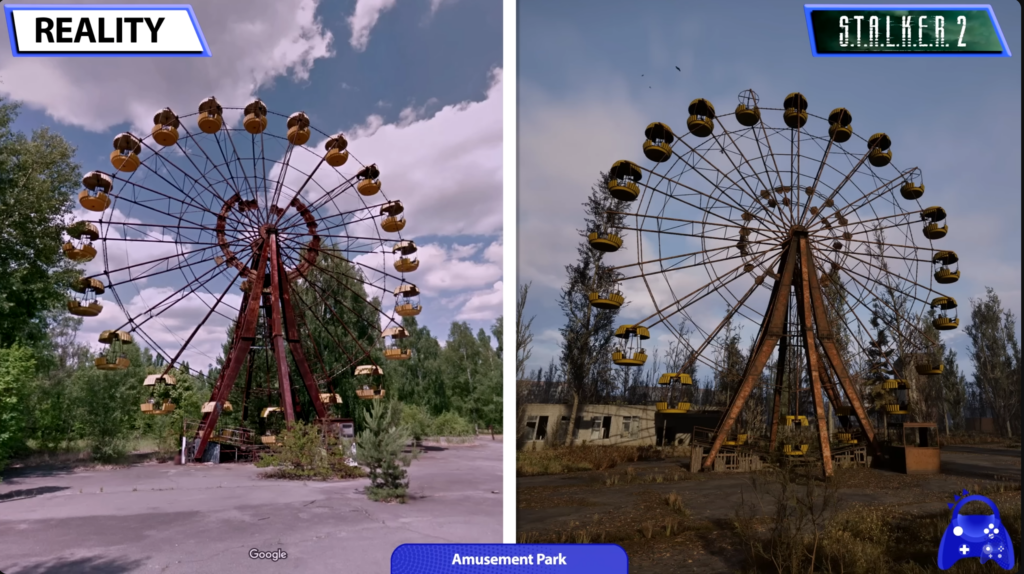 Chernobyl na vida real vs em Stalker 2