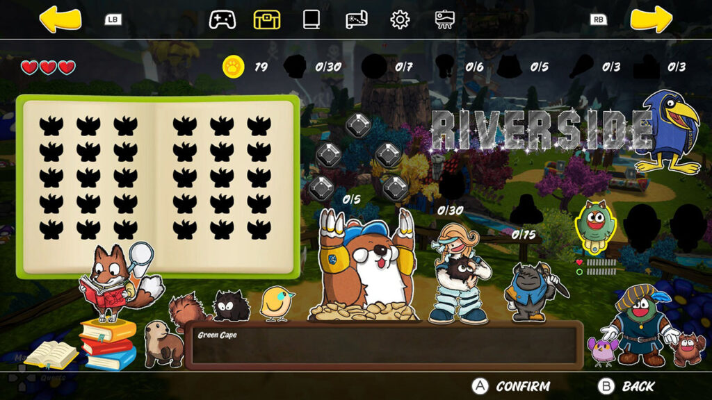 Objetivos secundários em Ruffy and the Riverside