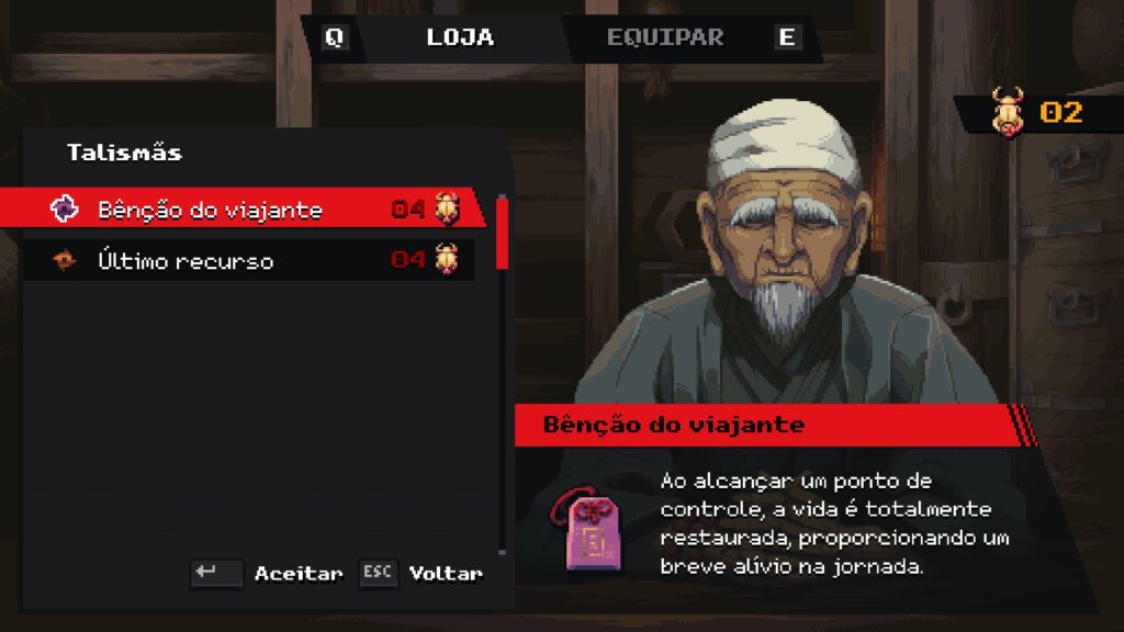 Compre melhorias, armas e habilidades.