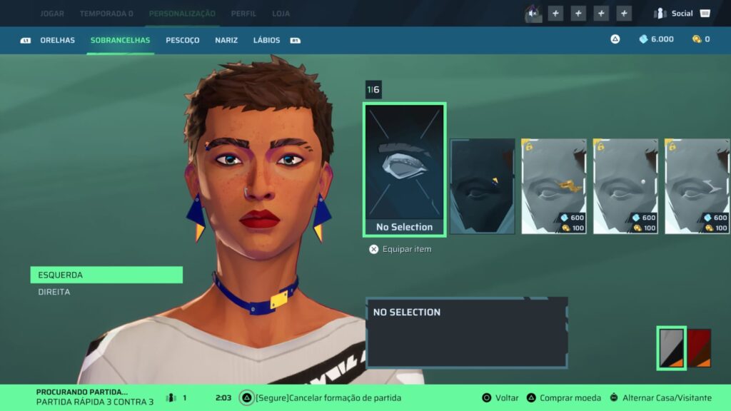 Personalização de personagem