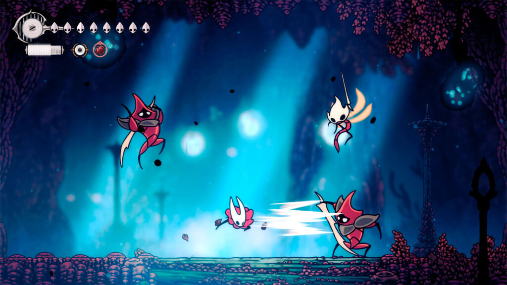 Enfrentando inimigos em Hollow Knight Silksong