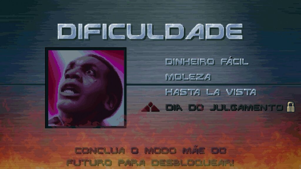 Seleção de dificuldade de Terminator 2D: No Fate
