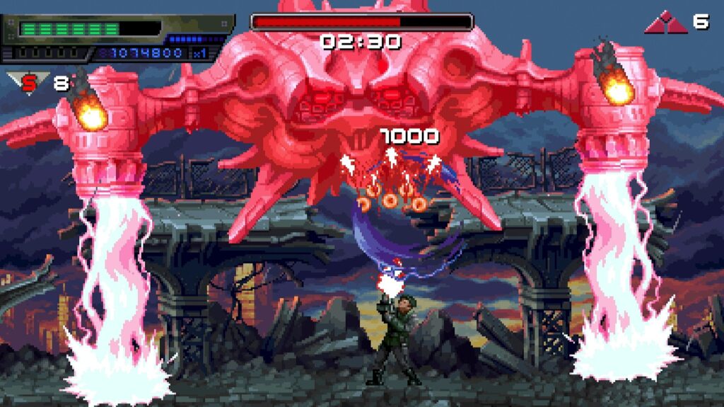 John Connor enfrentando um dos chefes do jogo.