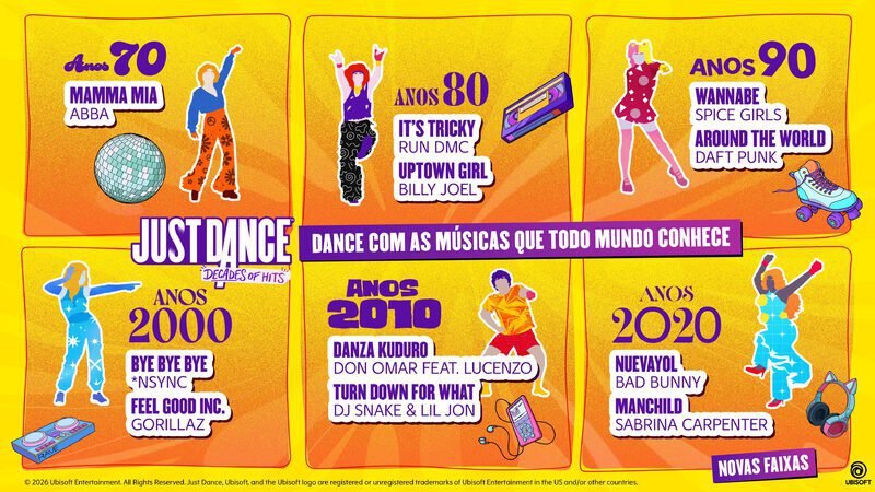 Just Dance Decades of Hits SetList